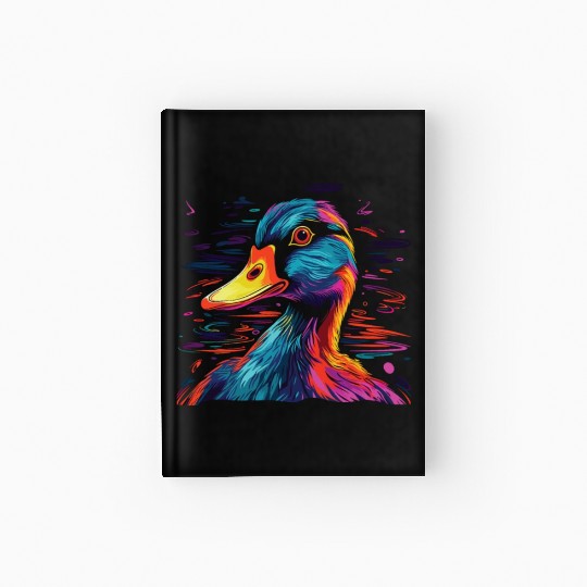 Watercolor Colorful Duck Colorful Animals Hardcover Journal