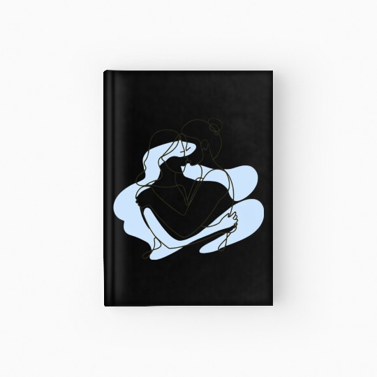 Abstract Line Art Lesbian Couple Hardcover Journal