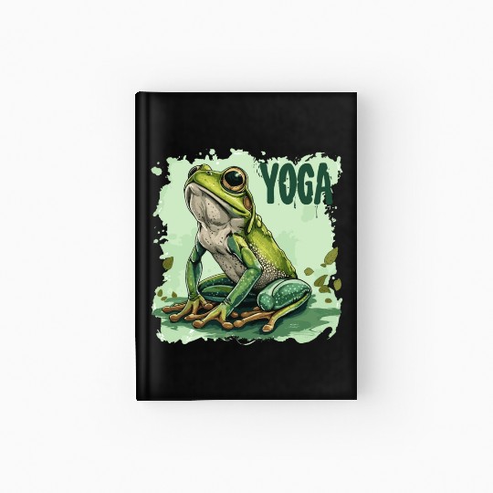 Yoga Frog Relaxation Chilling Meditation Hardcover Journal