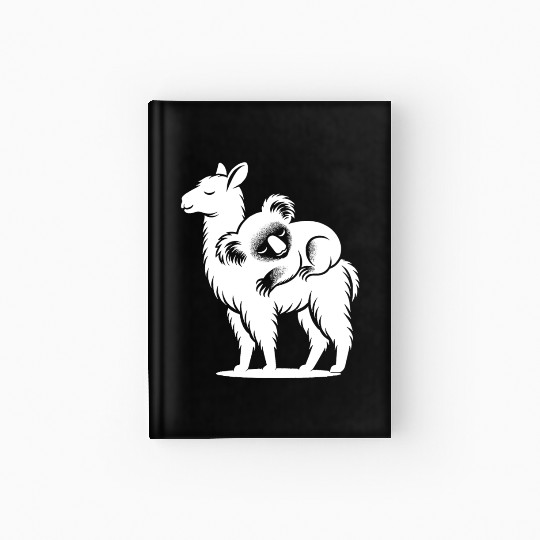 Funny Llama With A Chilling Koala On Its Back Hardcover Journal