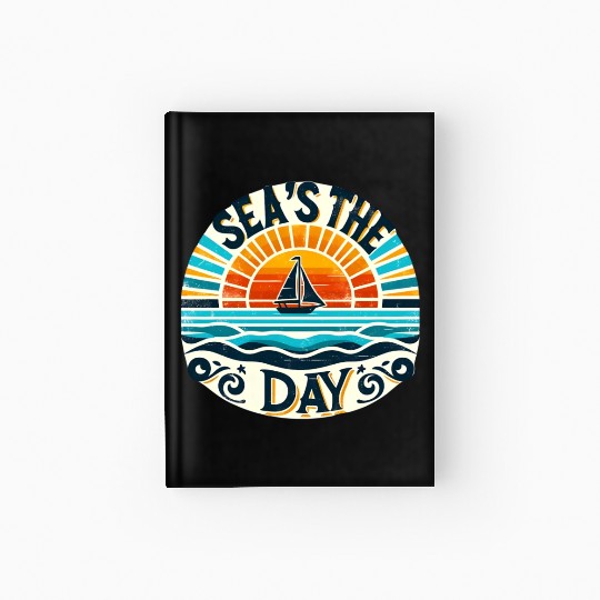 Seas the Day - Vintage Sailing Sunset Hardcover Journal