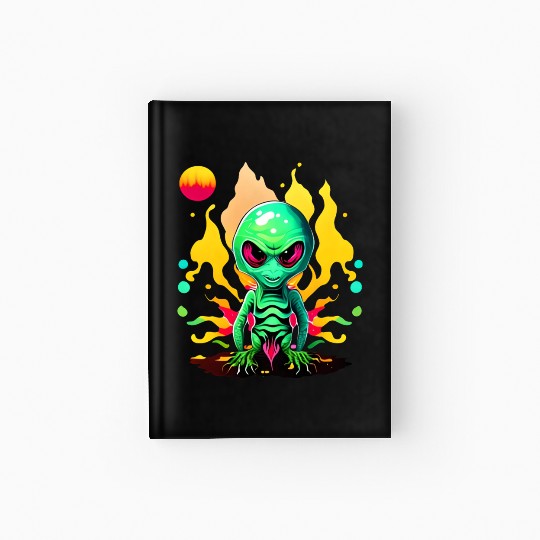 Green Alien Design Hardcover Journal