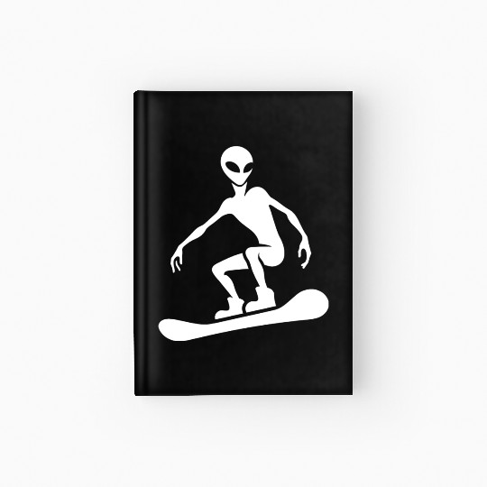 Minimalist Design: Alien Snowboarder Silhouette Hardcover Journal