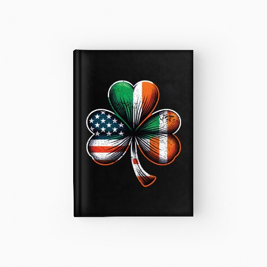 Irish American Shamrock Stars Stripes Hardcover Journal