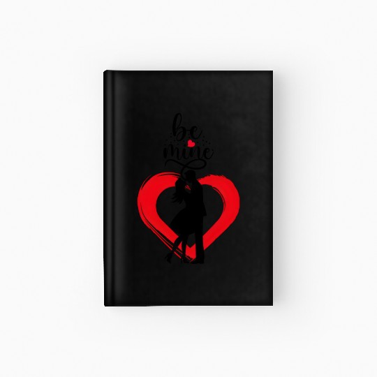 Lovers' Embrace with a Red Heart – Be Mine Hardcover Journal