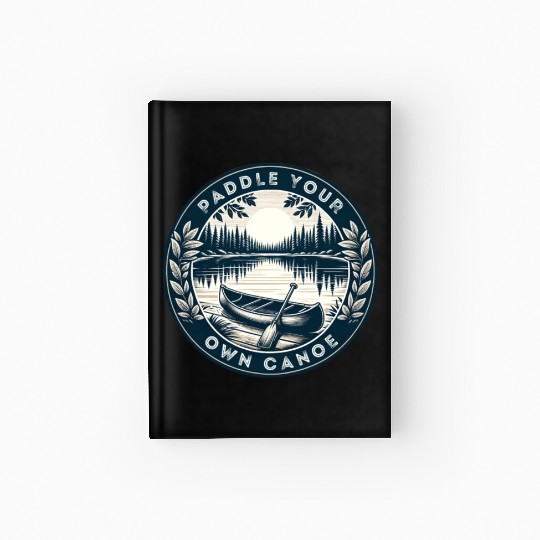 Solo Canoe Journey Lake Hardcover Journal