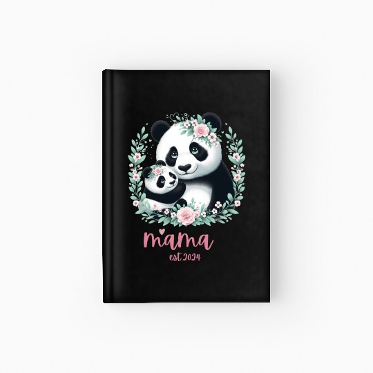 Mama est 2024 I Panda Bear Mum I First Time Mom Hardcover Journal