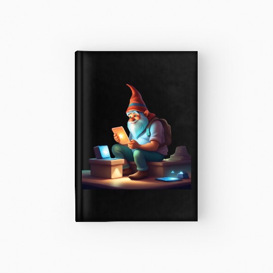 A Father's Day Gnome as a tech-savvy dad Hardcover Journal