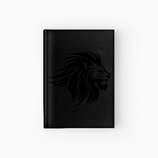 Waving Mane Lion Head Tattoo Ink Style Hardcover Journal