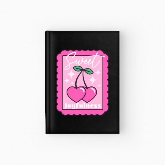 Sweet Joyfulness Cherry Hearts Stamp Hardcover Journal