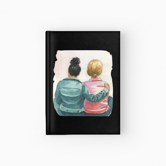 Watercolor Lesbian Couple Hardcover Journal