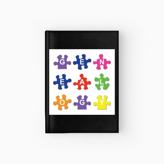 Genealogy Jigsaw Puzzle Pieces Hardcover Journal