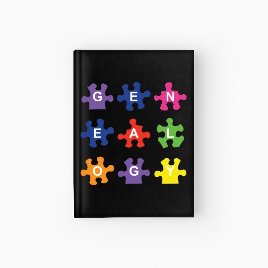 Genealogy Jigsaw Puzzle Pieces Hardcover Journal