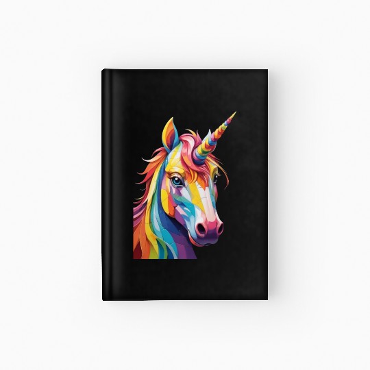 Colorful Rainbow Unicorn Hardcover Journal