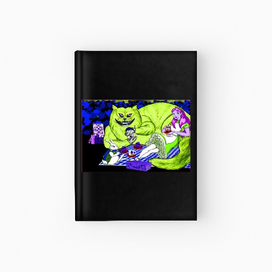 Alice in Picnic land Black (Light Version) Hardcover Journal