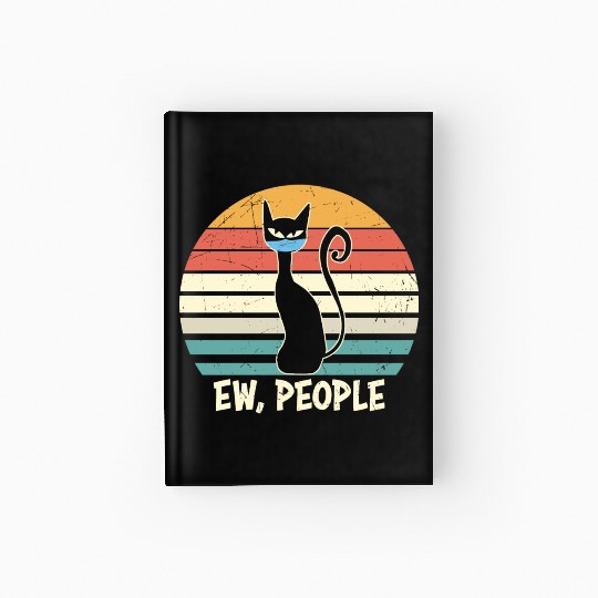 Ew people Black Cat Mask Hardcover Journal