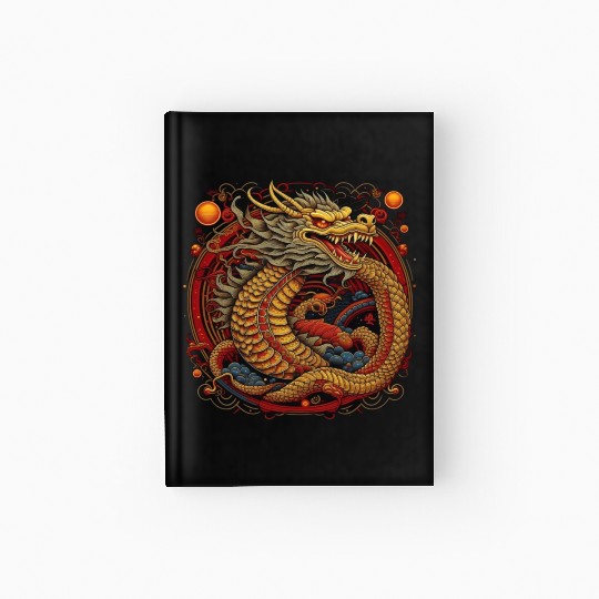 Chinese dragon. Dragon in a circle. Hardcover Journal