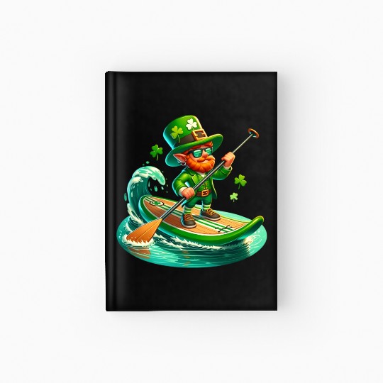 St. Patrick's Day Paddle Boarding Hardcover Journal