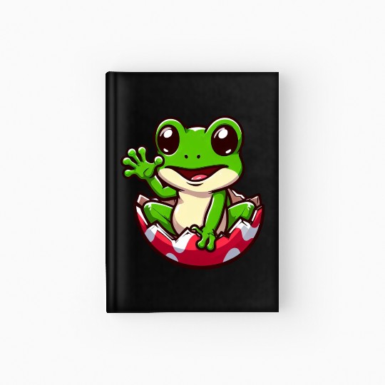 Colorful Easter Egg with Hatching Frog Design Hardcover Journal