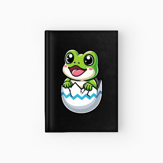 Colorful Easter Egg with Hatching Frog Design Hardcover Journal