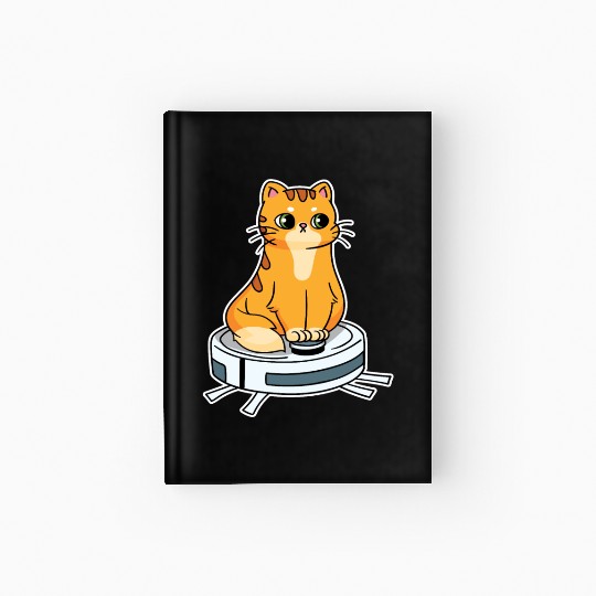 Robot Vacuum Cleaner Cat Robot Hardcover Journal