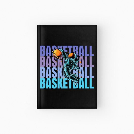 Astronaut Dunking Basketball Creative Illustration Hardcover Journal