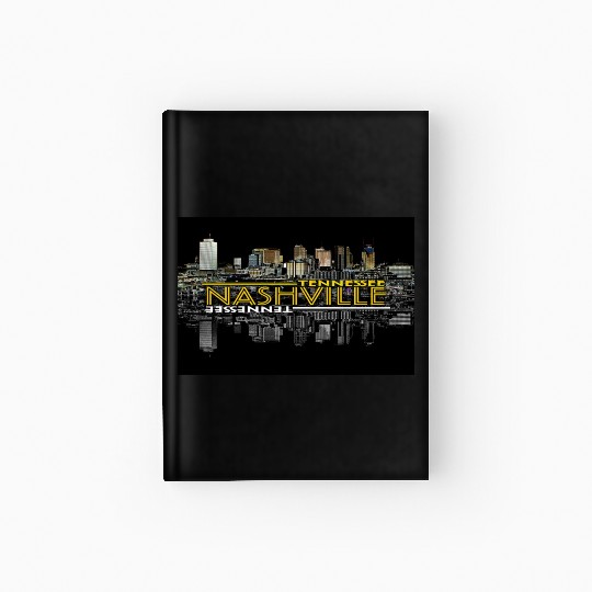 Nashville Tennessee Neon Glow Reflective Skyline Hardcover Journal