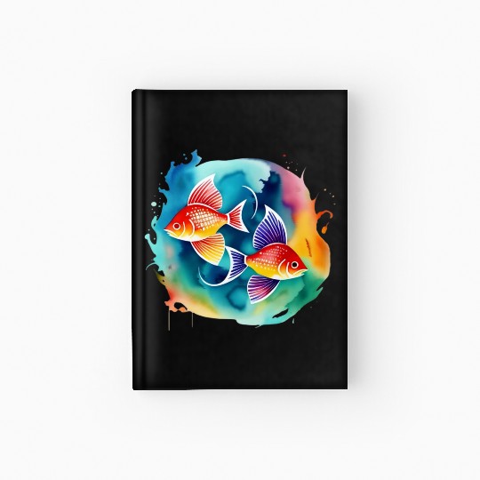 Color splash zodiac: Pisces Hardcover Journal
