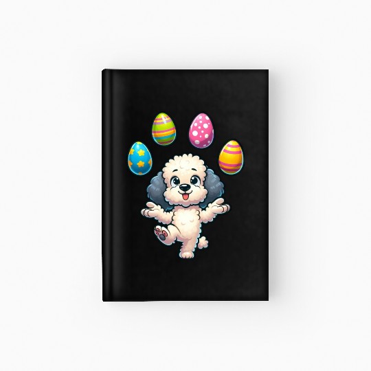 Easter Egg Easter Dog Poodle Juggling Juggler Hardcover Journal