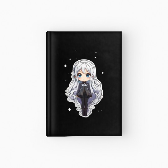 Anime girl starry sky For those who love anime Hardcover Journal