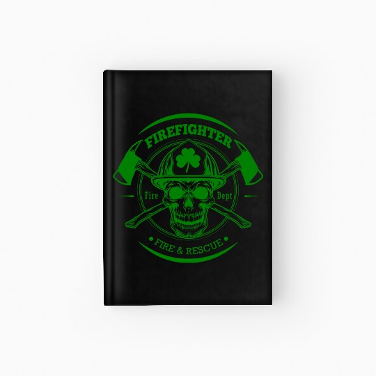 Firefighter Fire and Rescue Irish Shamrock Hardcover Journal