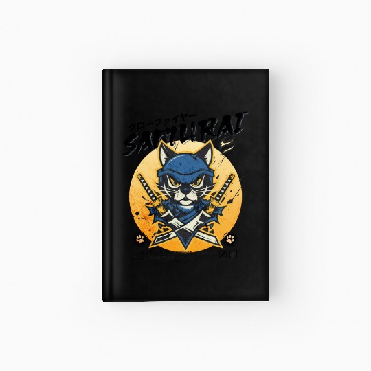Samurai Cat, Ninja Cat, Cat Assassin, Warrior Cat Hardcover Journal