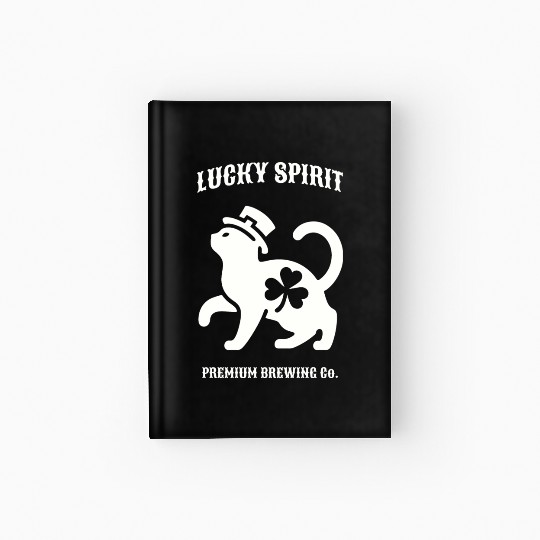 St Patricks Lucky cat Green Hardcover Journal