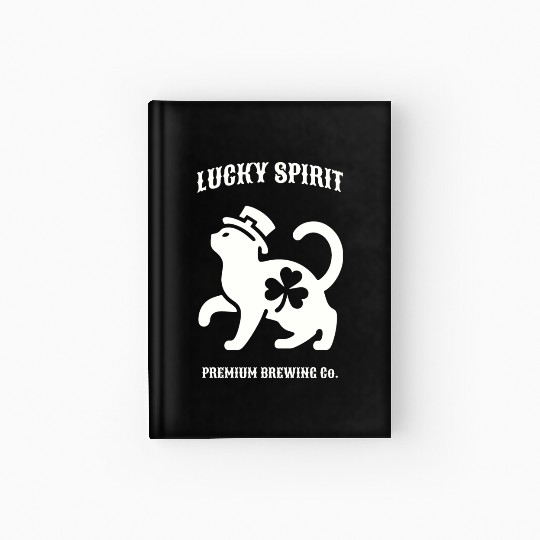 St Patricks Lucky cat Green Hardcover Journal