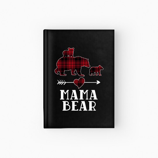 Mama Bear 2 Cubs Hardcover Journal Christmas Mama Bear Plaid