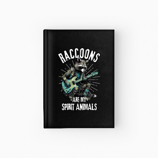 Raccoon with a Guitar Hardcover Journal