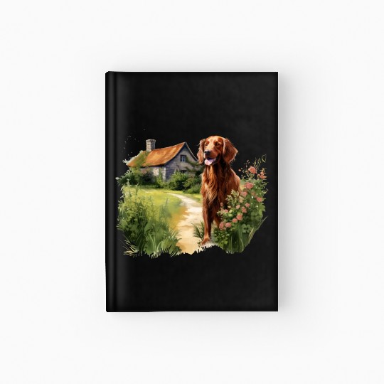 Irish Setter Emerald Dog Cottagecore Adventure Hardcover Journal