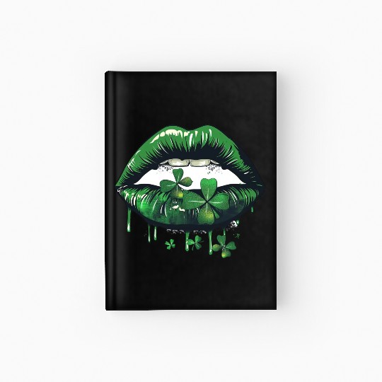 St Patrick Irish Green Lips Hardcover Journal
