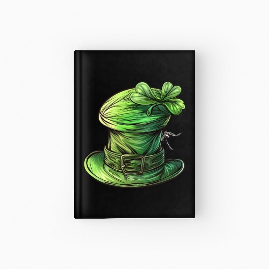 St Patrick Irish Green Hat Hardcover Journal