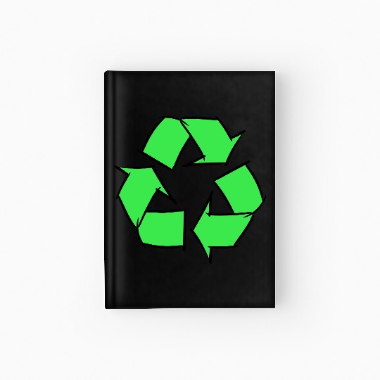 Recycling Sign / Symbol / Icon. Hand drawn. Hardcover Journal