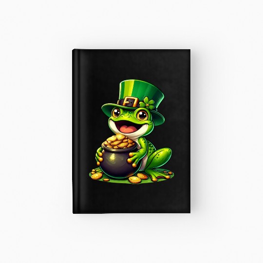 St. Patrick's Day Frog with Gold Hardcover Journal