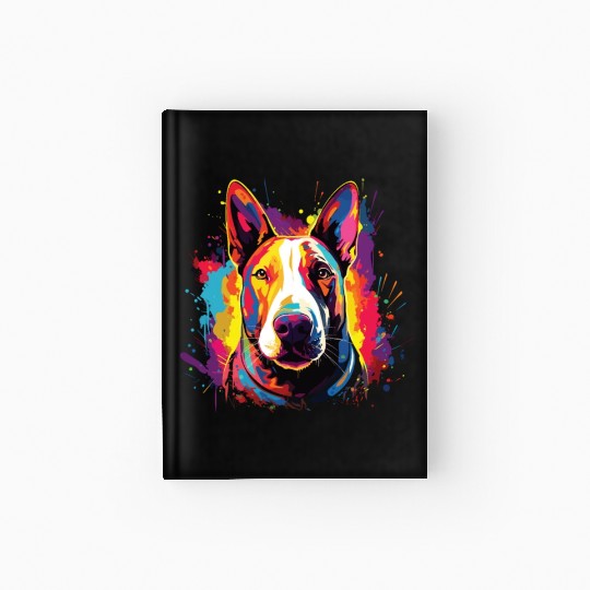 Watercolor Colorful Bull Terrier Hardcover Journal