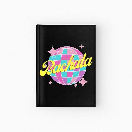 Bachata dance neon color disco ball Hardcover Journal