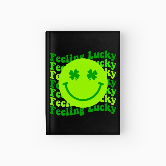 Irish Clover Feeling Lucky Smiling Face Hardcover Journal