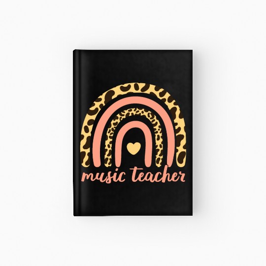Music Teacher II - Leopard Rainbow Hardcover Journal