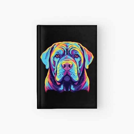 Watercolor Colorful Neapolitan Mastiff Hardcover Journal