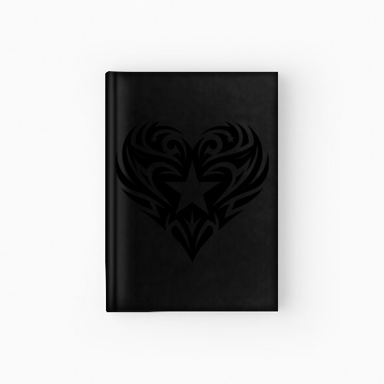T Tattoo Heart Lines With Stars Hardcover Journal