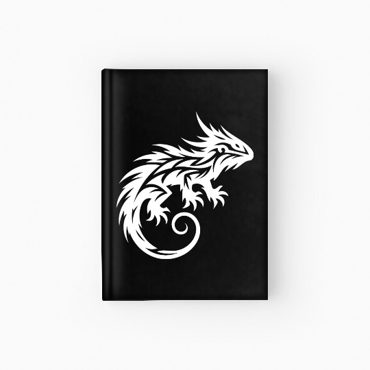 Shaggy Bearded Dragon Tribal Dragon Tattoo Hardcover Journal