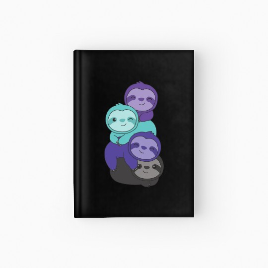 Alexigender Flag Pride Lgbtq Cute Sloth Hardcover Journal