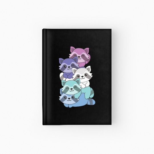 Spectrasexual Flag Pride Lgbtq Cute Raccoon Hardcover Journal